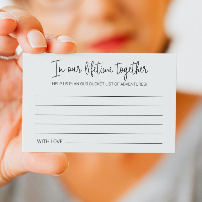 In Our Lifetime Together Bucket List Wedding Advice Card (Creator Uploaded)