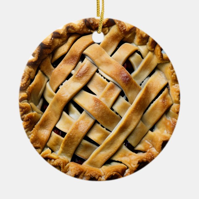 In Pie We Crust | Funny Cherry Pie Pun Ceramic Tree Decoration (Front)