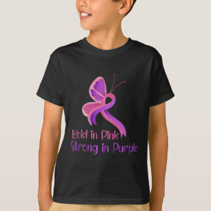 In Pink Strong Purple Violence Breast Cancer Aware T-Shirt