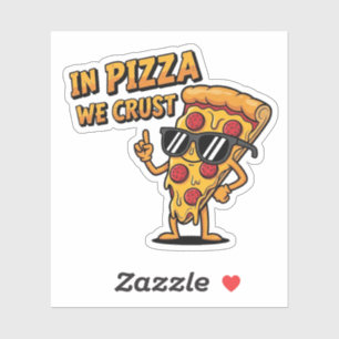 In Pizza We Crust – Cool Pizza Pun Illustration 
