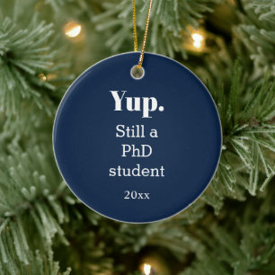 In Progress PhD Student Ceramic Tree Decoration