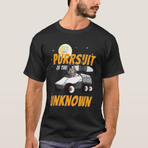 In Purrsuit of the Unknown Funny Space Cat men wom T-Shirt