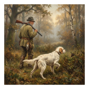 In Pursuit of Woodcock, English Setter Hunting  Photo Print
