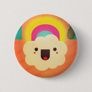 In rainbows 6 cm round badge