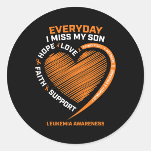 In Remembrance Loving Memory Of My Son Leukaemia A Classic Round Sticker