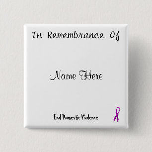 In Remembrance Of 15 Cm Square Badge