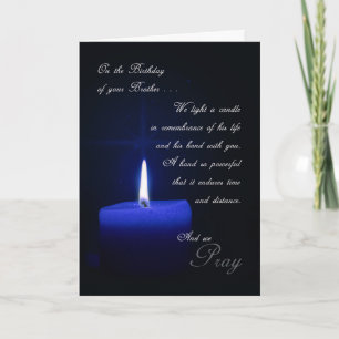 In Remembrance of Brother's Birthday Candle Card