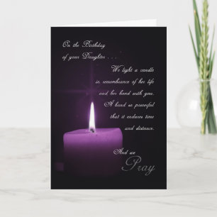 In Remembrance of Daughter's Birthday Candle Card