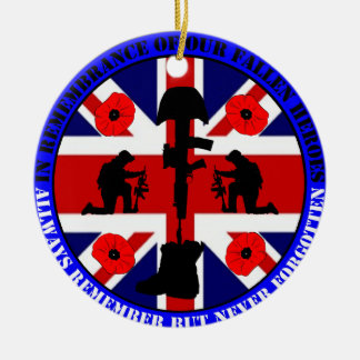 In Remembrance of our fallen UK Heroes Ceramic Tree Decoration