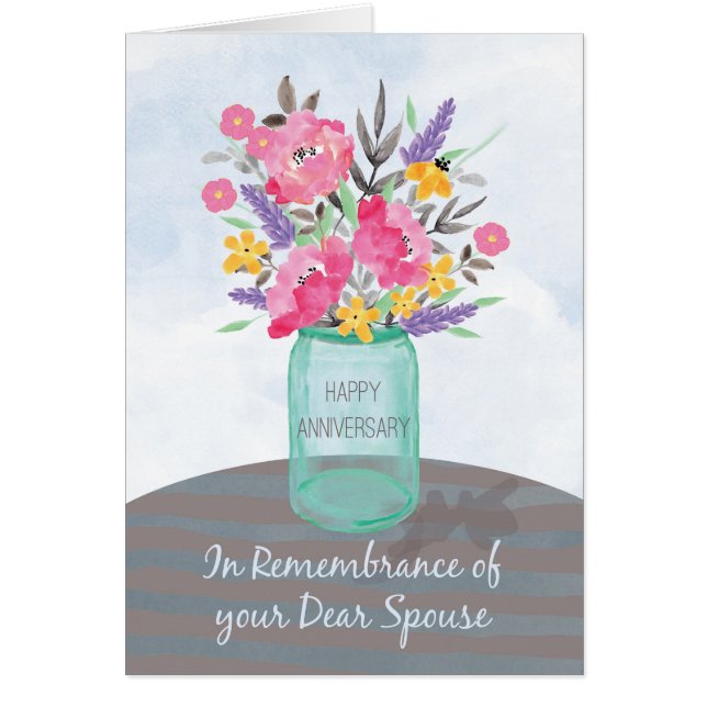 In Remembrance of Spouse Anniversary Jar Vase (Front)
