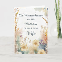 In Remembrance on Birthday of Wife Wildflowers