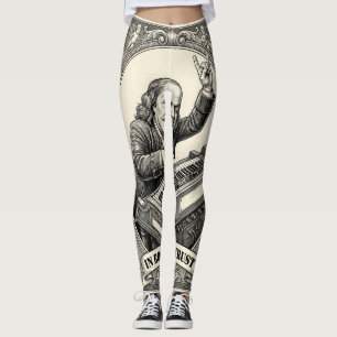 In Rock We Trust 100 Rocks Franklin Keyboardist  Leggings