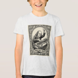 In Rock We Trust 100 Rocks Franklin Keyboardist  Tri-Blend Shirt