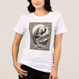 In Rock We Trust 100 Rocks Franklin Keyboardist  Tri-Blend Shirt