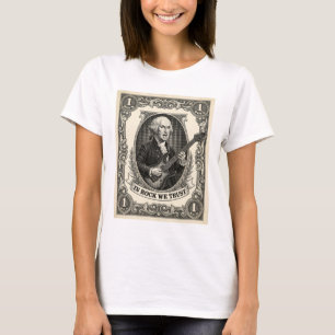 In Rock We Trust 1 Rock Washington Guitar Vintage  T-Shirt