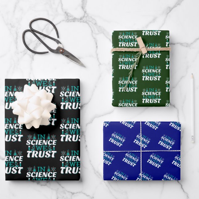 In Science We Trust Quote - Teacher Wrapping Paper Sheet (Front)