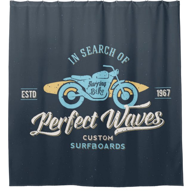 In Search Of Perfect Waves Poster Shower Curtain (Front)