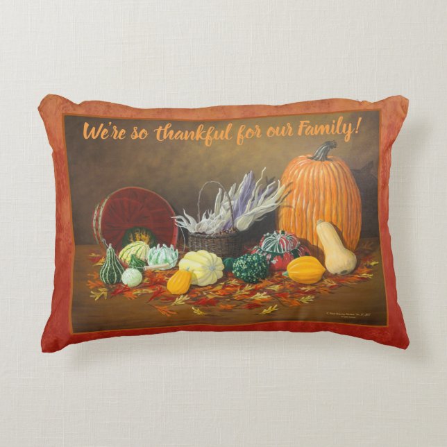 "In Season" Thanksgiving Decorative Cushion (Front)