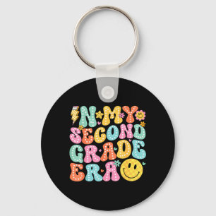 In Second Grade Era Girl Back To School 2nd Grade Key Ring