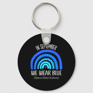 In September We Wear Blue Alopecia Areata Awarenes Key Ring