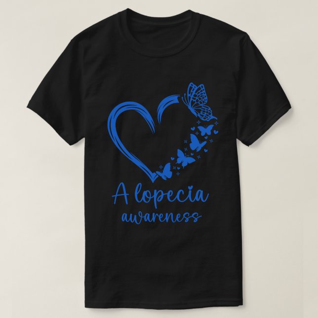 In September We Wear Blue Alopecia Awareness Month T-Shirt (Design Front)