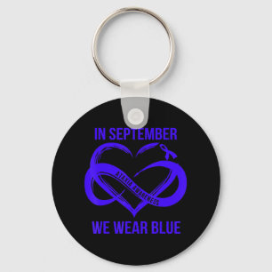 In September We Wear Blue Ataxia Awareness Ribbon Key Ring