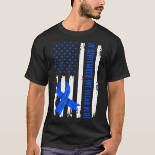 In September We Wear Blue Ribbon Ataxia Awareness  T-Shirt