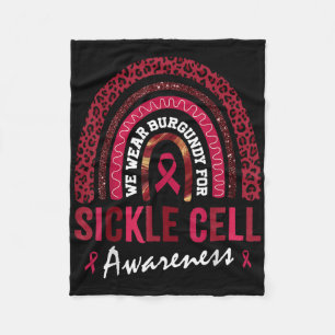 In September We Wear Burgundy For Sickle Cell Awar Fleece Blanket