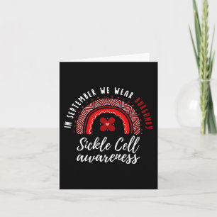 In September We Wear Burgundy Ribbon Sickle Cell A Card