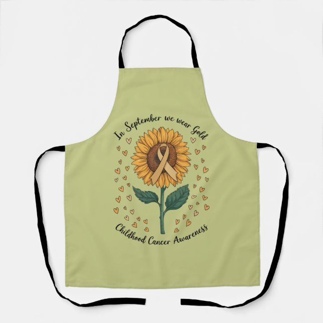 In September We Wear Gold Childhood Cancer Aware Apron (Front)