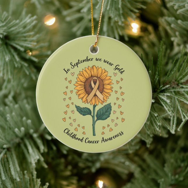 In September We Wear Gold Childhood Cancer Aware Ceramic Tree Decoration (Tree)