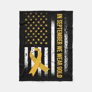 In September We Wear Gold - Childhood Cancer Aware Fleece Blanket