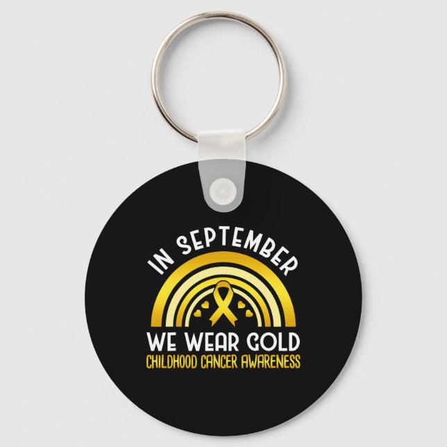 In September We Wear Gold - Childhood Cancer Aware Key Ring (Front)