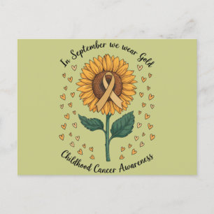 In September We Wear Gold Childhood Cancer Aware Postcard