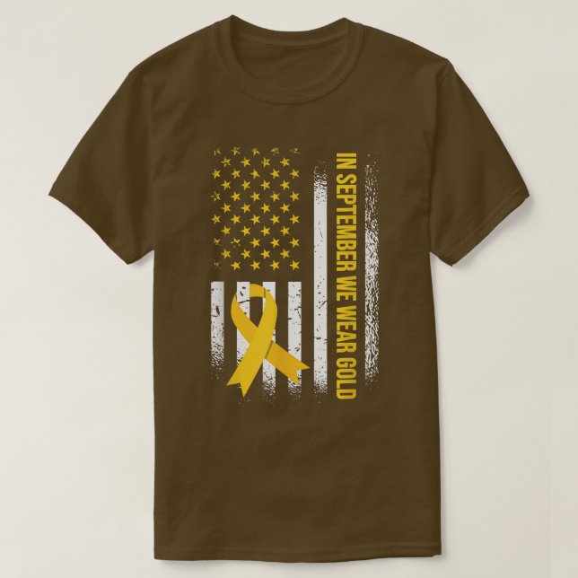 In September We Wear Gold - Childhood Cancer Aware T-Shirt (Design Front)