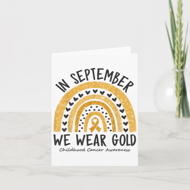In September We Wear Gold Childhood Cancer Awarene Card (Front)