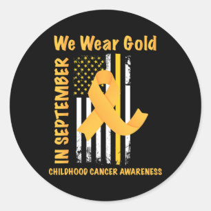 In September We Wear Gold Childhood Cancer awarene Classic Round Sticker