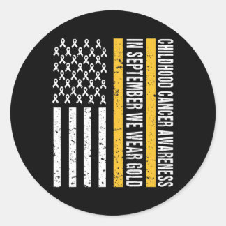 In September We Wear Gold Childhood Cancer Awarene Classic Round Sticker