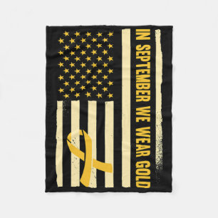 In September We Wear Gold Childhood Cancer Awarene Fleece Blanket