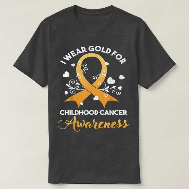 In September We Wear Gold Childhood Cancer Awarene T-Shirt (Design Front)