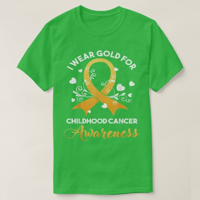 In September We Wear Gold Childhood Cancer Awarene T-Shirt (Design Front)