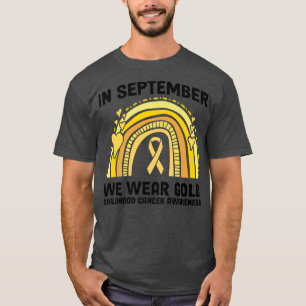 In September We Wear Gold Groovy Childhood Cancer T-Shirt