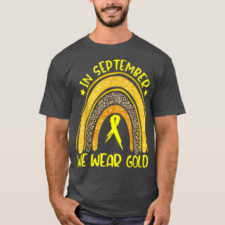 In September We Wear Gold Leopard Childhood Cancer T-Shirt