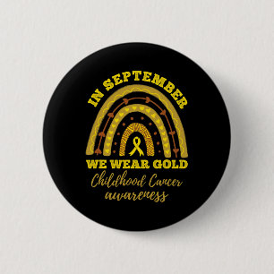 In September We Wear Gold Rainbow Childhood Cancer 6 Cm Round Badge