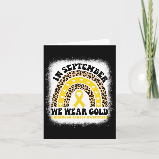 In September We Wear Gold Rainbow Childhood Cancer Card (Front)