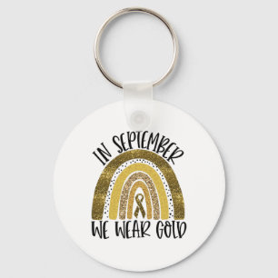 In September We Wear Gold Rainbow Childhood Cancer Key Ring
