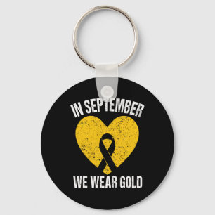In September We Wear Gold Ribbon Childhood Cancer Key Ring