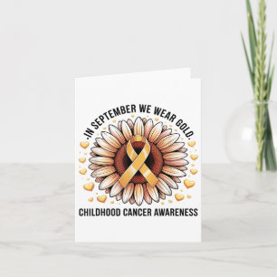 In September We Wear Gold Sunflower Childhood Awar Card