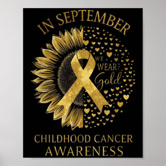 In September We Wear Gold Sunflower Poster