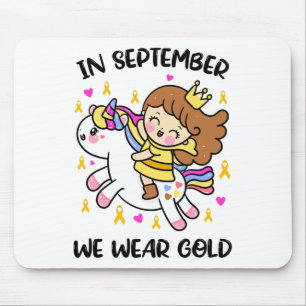 In September We Wear Gold Unicorn Childhood Cancer Mouse Pad